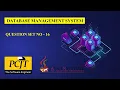 DBMS Question No 16 Java Institute Kavindu Chamath