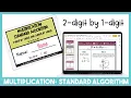 Multiplication Standard Algorithm 2 x 1 digits Tutorial