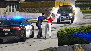 شرطي يعتدي علي خطيبة راعي الشاص لينصدم الشرطي من انتقام راعي الشاص فلم قراند 5 