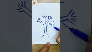 تعلم كيفية رسم شجرة بخطوات سهلة Mazaganart Drawing رسم شجرة 