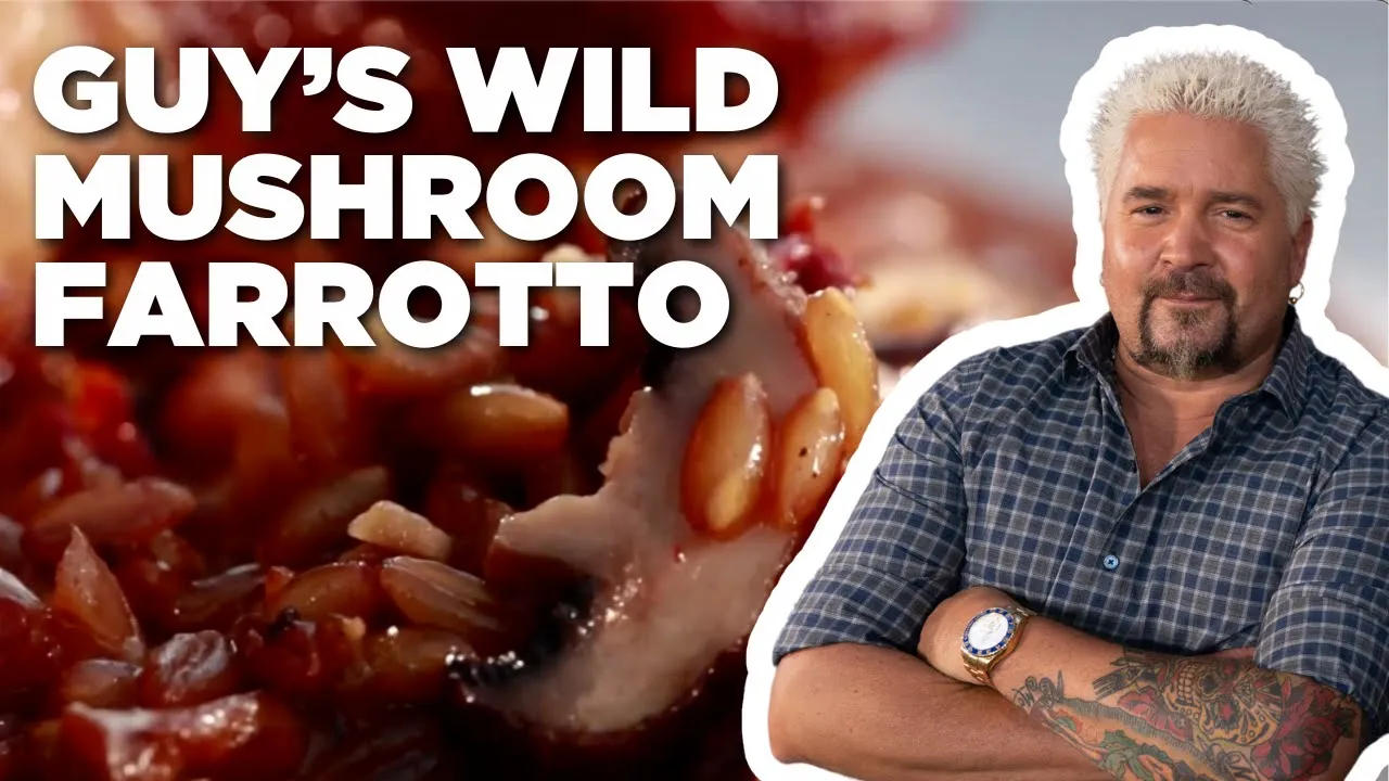 Guy Fieris Wild Mushroom & Sun-Dried Tomato Farrotto   Guys Big Bite   Food Network