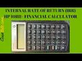 Internal Rate of Return IRR HP 10bII Financial Calculator