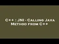 C JNI - Calling Java Method from C