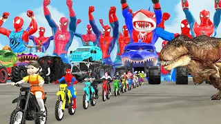 Spider-Man vs 10 Superheroes: Survival Motorcycle Race for a $10,000 Prize! 🏍️🔥 |Spider-Man Gameplay