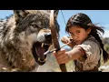 【Wolf Girl】Purple-eyed girl defends family, drives wolves away with just a slingshot! #viral #movie