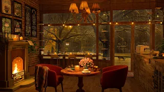 4K Cozy Coffee Shop Smooth Piano Jazz Music For Relaxing Studying Sleeping 