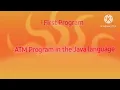 ATM Program in The Java programming language