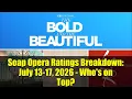 Soap Opera Ratings Breakdown July 13-17 2026 - Who s on Top
