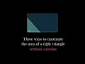 How to maximize an area without calculus - using high school math to solve new problems