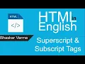 HTML tutorial for beginners in English Superscript texts and Subscript texts using Sup and Sub