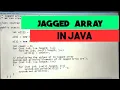 JAGGED ARRAY IN JAVA HOW TO USE JAGGED ARRAY IN JAVA JAVA TUTORIAL IN HINDI