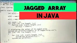 JAGGED ARRAY IN JAVA HOW TO USR JAGGED ARRAY IN JAVA JAVA TUTORIAL IN HINDI