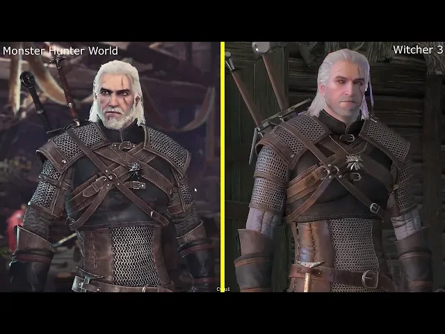 Monster Hunter World vs The Witcher 3 - Character Models Comparison