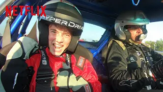 Griffin Gluck from Tall Girl Goes Drifting Hyperdrive Crossover Netflix