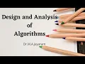 Design and Analysis of Algorithms Tutorial-3 Dr M A Jayaram
