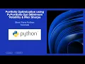 Portfolio Optimization in Python Sharpe Min Volatility with PyPortfolioOpt in under 3 minutes