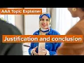 AAA Topic Explainer - Justification and conclusion