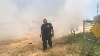 PART 1 6-30-19 big grass fire in Los Banos CA