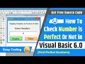 How to check number is perfect or not in visual basic 6 0 Find perfect numbers examples