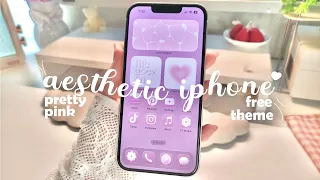 PINK iOS CUSTOMIZATION Minimal iPhone Home Screen Setup FREE Widgets Icons