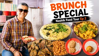 Ep-2 Best Nashik Brunch Food Tour I Ulta Vada Pav + Chiwda + Maharashtrian Home Food + Alu Vadi