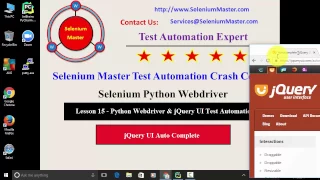 Lesson 15 Python Webdriver jQuery UI Auto Complete