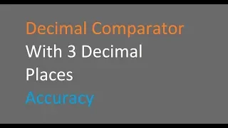 JAVA DECIMAL COMPARATOR WITH THREE DECIMAL PLACES TUTORIAL