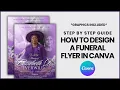 How To Create A Funeral Announcement Flyer Canva Funeral Program Canva Obituary Tutorial