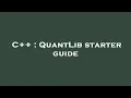C QuantLib starter guide