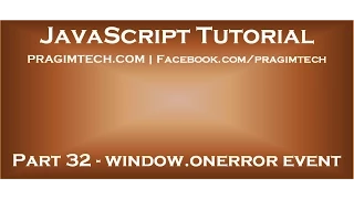 JavaScript window onerror event