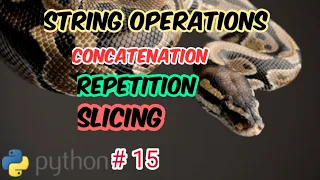 Python Strings in Python Operations on strings concatenation repetition Slice operation