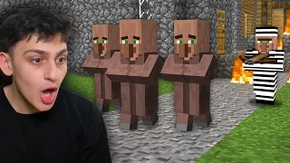 حرامي حاول يسرق كل قريه القرويين في ماين كرافت😱 MINECRAFT
