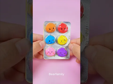 BEARFAMILY | Cute Dumpling Pill Pack 🥟💊 | Clay DIY #shorts #bearfamily #craft #funny