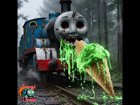 SCARY CURSED BROCCOLI ICE CREAM EATING Thomas TANK ENGINE Train Whistle and Horn EXE FUNNY #train