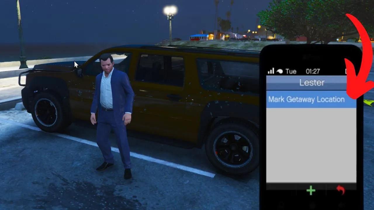 Hide a vehicle in a discreet location to be used as a getaway vehicle Hide a vehicle in a discreet location to be used as a getaway vehicle