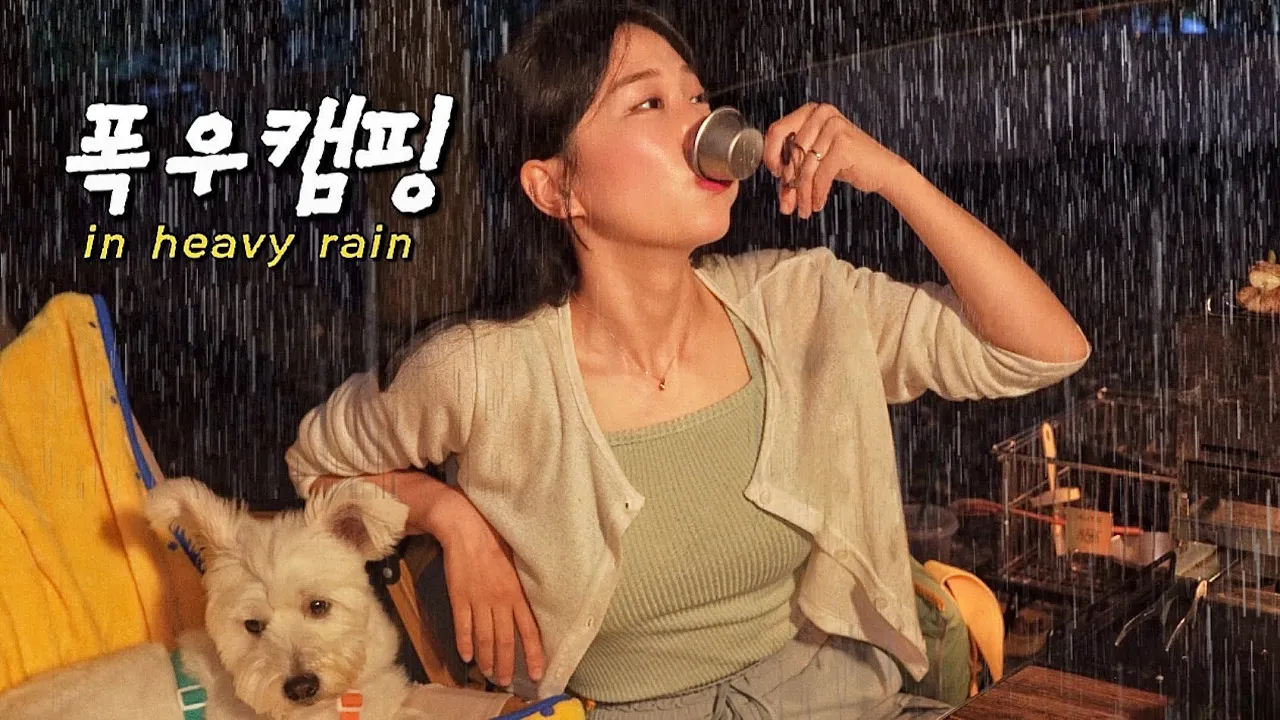 【애견동반 캠핑】 호우주의보, 원터치 텐트로 가능할까? / 현실적인 우중캠핑 / 수영장 & 계곡이 있는 강아지 전용 캠핑장 / 케로아인캠프 썸네일