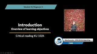Module 01 Segment 1 Introduction Overview Of Learning Objectives 