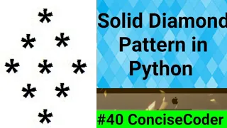 Solid Diamond Pattern in Python -ConciseCoder Beginners