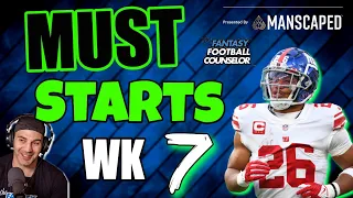 Fantasy Football Week 7 Must Starts and Defense Streamers