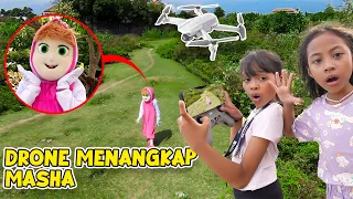 a drone caught a masha and the bear figure running around our house so scary 