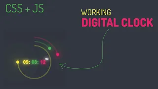 Amazing Working Digital Clock using Html CSS SVG Javascript 02