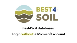 Best4Soil databases login without Microsoft account
