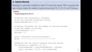 Python program used For Loop to determine total bug collected in 5 days and calories burned