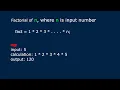 How to calculate factorial of the input number using for loop in C programming