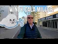 Lagu Cala Millor to Cala Bona,, The skies are blue but it's so windy.