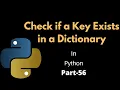How to Check if a Key Exists in a Dictionary Part-56 Python Tutorial for Beginners