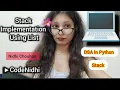 Stack Implementation Using List Stack Python Nidhi Chouhan