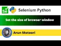 Set the size of a window Selenium Python