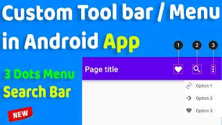 How to Create Custom Toolbar Menu bar in Android Studio CustomToolBar Android Tutorials