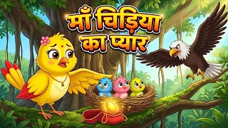 माँ चिड़िया का प्यार 🥺💔 | लालची चिड़े की कहानी | Chidiya Wala Cartoon | Hindi Moral Story